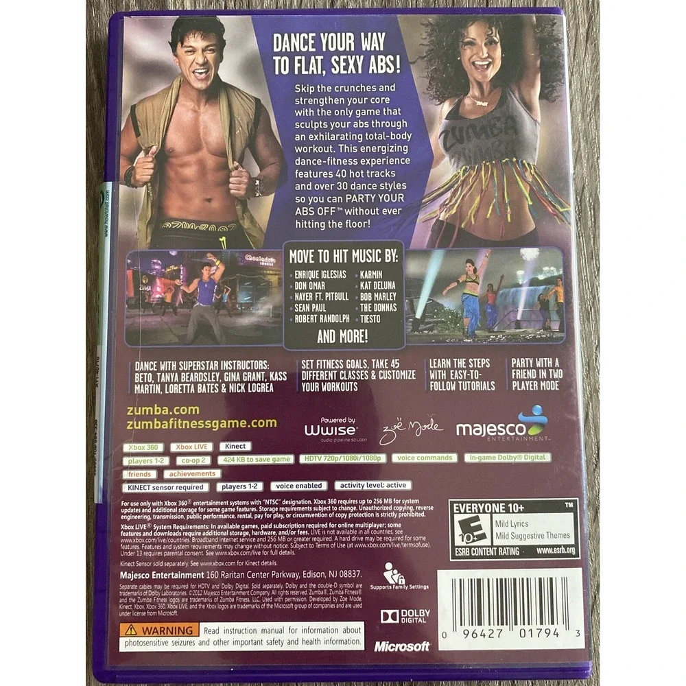 Zumba Fitness Core (Xbox 360 Kinect‎ Game) Complete CIB